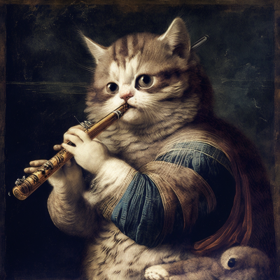 Julianboehm_prombt_cat_playing_Clarinet_by_Leonardo_da_vinci_36764fe7-b990-4776-836e-27e8ed695b60