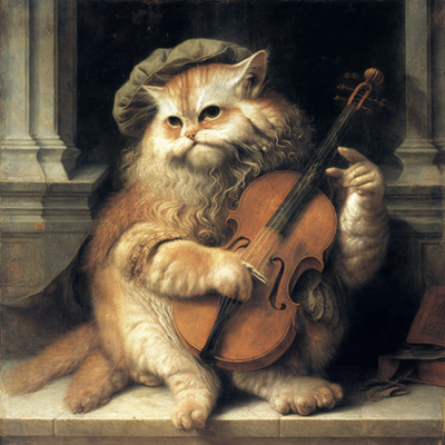 Julianboehm_prombt_cat_playing_Fiddle_by_Leonardo_da_vinci_5720cd6d-eb35-45a8-b131-529e3a38a4cb