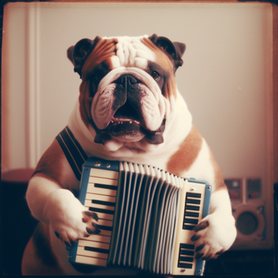 Julianboehm_prombt_photograph_of_a_Bulldog_playing_Accordion_st_a93bda36-377a-42f8-a54e-2b91809a4711